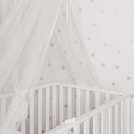 Suport baldachin Childhome cu plasa de tantari, Fag Alb [3]