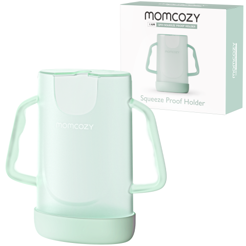 Masa bebelusului - Suport pungi alimente Momcozy cu manere Green