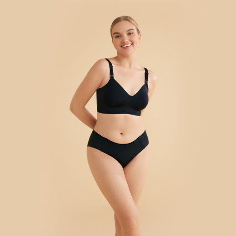Lenjerie mamici - Sutien alaptare Momcozy YN21 Black XL