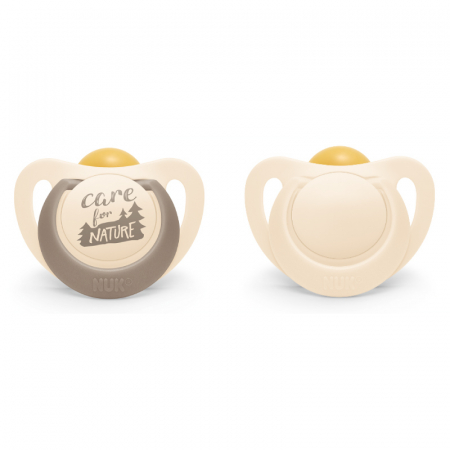 Suzeta Nuk for Nature Latex M1, 0-6 luni, Set 2 Bucati, Crem [1]