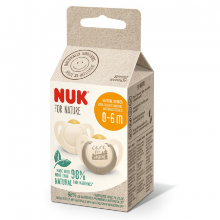 Suzeta Nuk for Nature Latex M1, 0-6 luni, Set 2 Bucati, Crem [0]