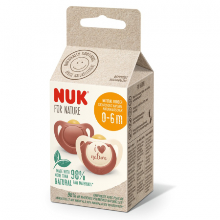 Suzeta Nuk for Nature Latex M1, 0-6 luni, Set 2 Bucati, Rosu [0]