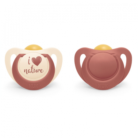 Suzeta Nuk for Nature Latex M1, 0-6 luni, Set 2 Bucati, Rosu [1]