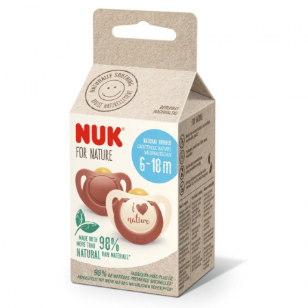 Suzeta Nuk for Nature Latex M2, 6-18 luni, Set 2 Bucati, Rosu [0]