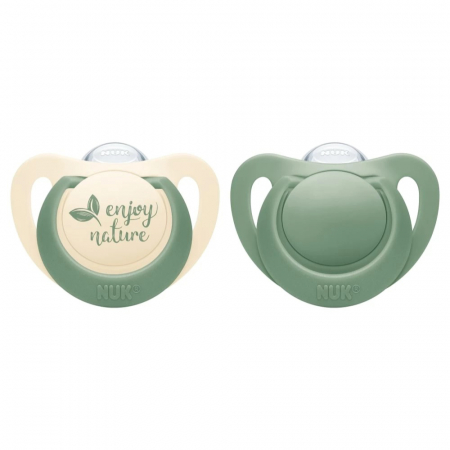 Suzeta Nuk for Nature Silicon M2, 6-18 luni, Set 2 Bucati, Verde [1]