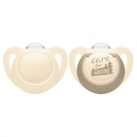 Suzeta Nuk for Nature Silicon M3, 18-36 luni, Set 2 Bucati, Crem [1]