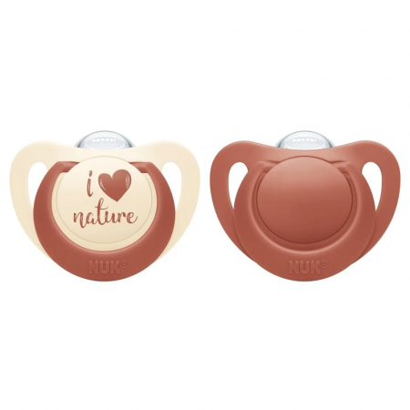 Suzeta Nuk for Nature Silicon M3, 18-36 luni, Set 2 Bucati, Rosu [1]