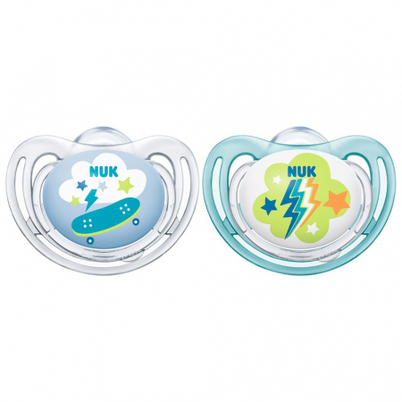 Biberoane tetine suzete - Suzeta Nuk Freestyle Silicon M1 Albastru 0-6 luni 2 Bucati Set-Resigilat