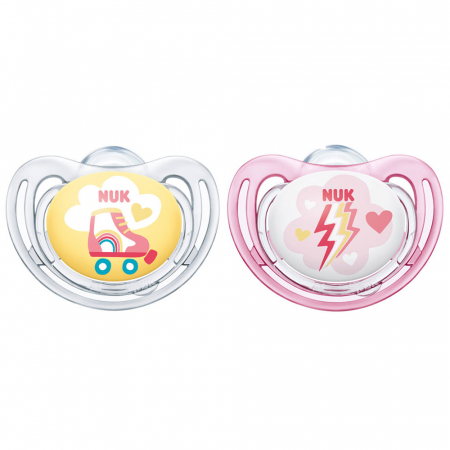 Suzeta Nuk Freestyle Silicon M2 Galben 6-18 luni 2 Bucati Set