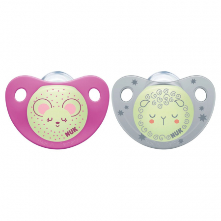 Suzeta Nuk Night-Day Silicon M2, 6-18 luni, Set 2 Bucati, Roz [0]