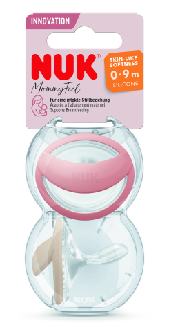 Biberoane tetine suzete - Suzeta Nuk Mommyfeel Rosu, Silicon, 0–9 luni, 2Buc/Cutie