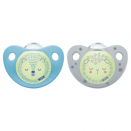 Suzeta Nuk Night-Day Silicon M2, 6-18 luni, Set 2 Bucati, Bleu [0]