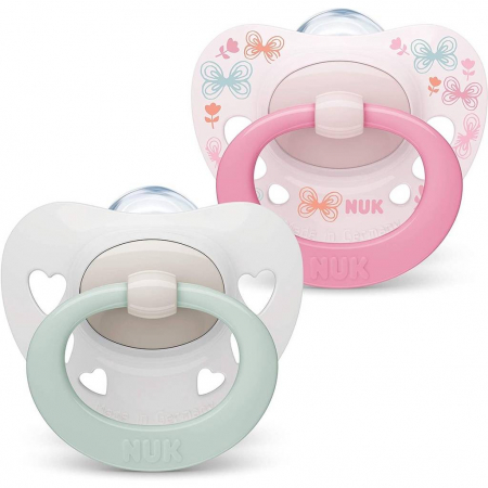 Suzeta Nuk Signature Silicon M1 Roz 0-6 luni Set 2 Bucati [0]