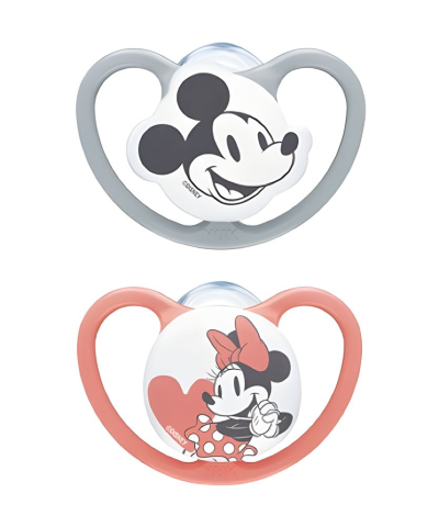 Biberoane tetine suzete - Suzeta NUK Space Disney Mickey Daisy Silicon M3 18-36 luni, Set 2 bucati