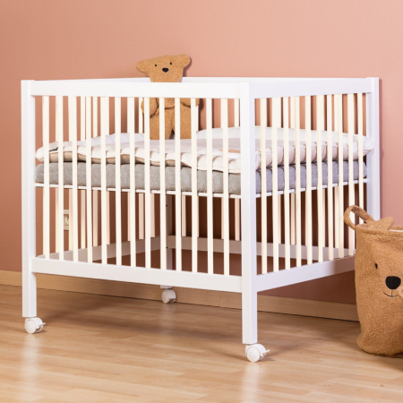 Tarc Childhome 97 cu roti 75x95 cm MDF Alb [1]