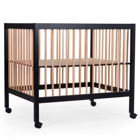 Patuturi - Tarc Childhome 97 cu roti 75x95 cm MDF Natural/Negru
