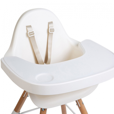 Tavita scaun de masa Childhome Evolu + Protectie din silicon, Alb [2]