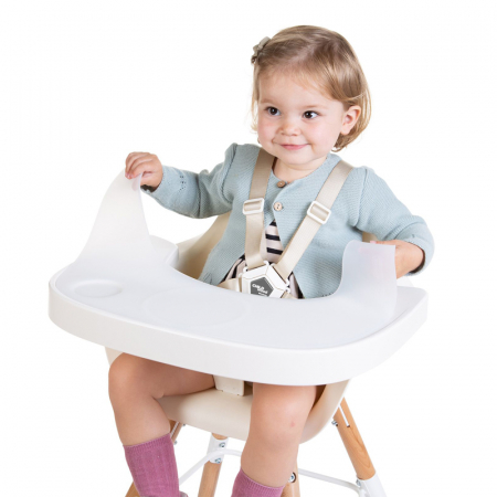 Tavita scaun de masa Childhome Evolu + Protectie din silicon, Alb [3]