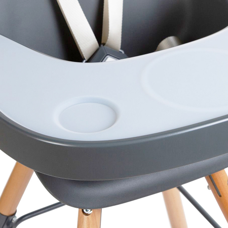 Tavita scaun de masa Childhome Evolu + Protectie din silicon, Antracit [2]