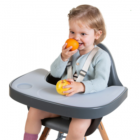 Tavita scaun de masa Childhome Evolu + Protectie din silicon, Antracit [3]