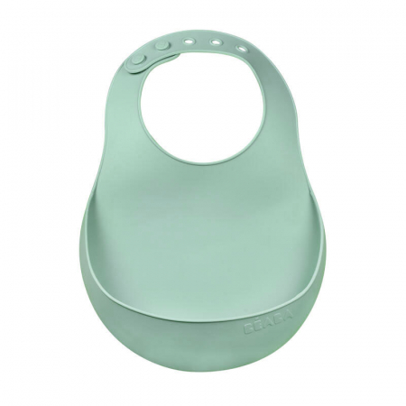 Articole hranire copii - Baveta silicon Beaba Sage Green
