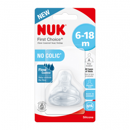 Tetina Nuk First Choice Plus Silicon M2, flux variabil, 6-18 luni [0]