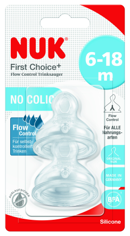 Biberoane tetine suzete - Tetina Control Flow First Choice+ NUK, Silicon, 6-18 luni