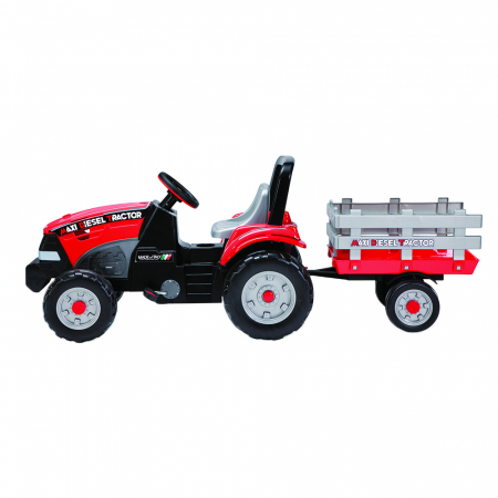 Tractor Peg Perego Maxi Diesel, w/trailer, 2 ani +, Rosu / Negru [0]