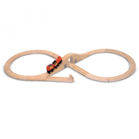 Masinute si motociclete - Tren lemn si Circuit 8 Melissa and Doug