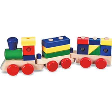 Trenulete copii - Trenulet din lemn de stivuit Melissa and Doug