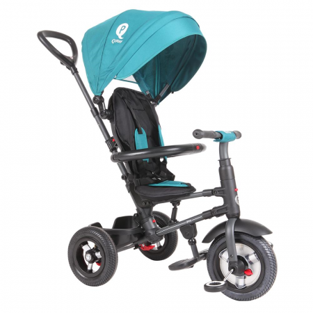 Tricicleta cu roti de cauciuc Qplay Rito Rubber Albastru Deschis [2]