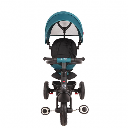 Tricicleta cu roti de cauciuc Qplay Rito Rubber Albastru Deschis [3]