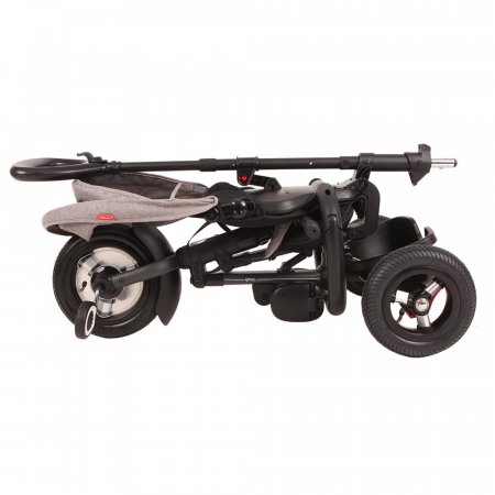 Tricicleta cu roti de cauciuc Qplay Rito Rubber Gri [8]