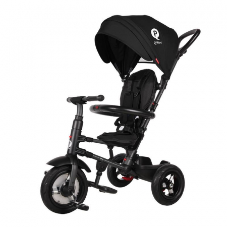 Tricicleta cu roti de cauciuc Qplay Rito Rubber Negru [0]
