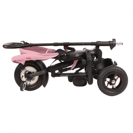 Tricicleta cu roti de cauciuc Qplay Rito Rubber Roz [9]