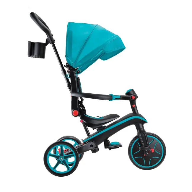 La plimbare - Tricicleta Globber EXPLORER PLIABLA 4 in 1 Turquoise