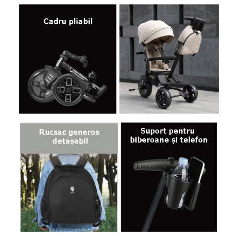 Tricicleta ultrapliabila Qplay Comfo Max Negru [10]