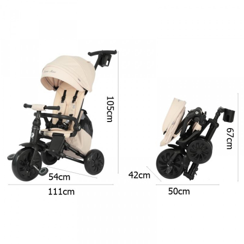 Tricicleta ultrapliabila Qplay Nova MAX Bej [14]