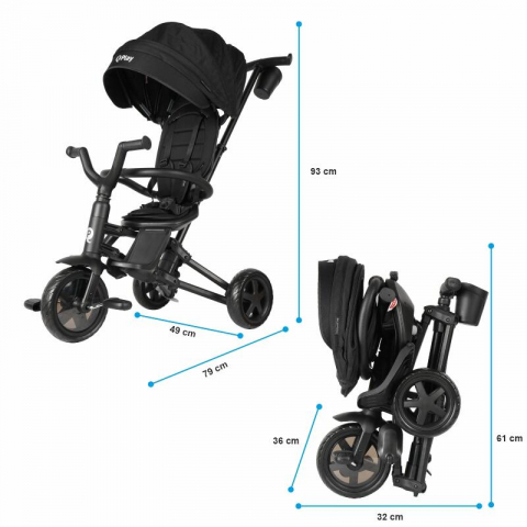 Tricicleta ultrapliabila Qplay Nova Niello Negru [22]
