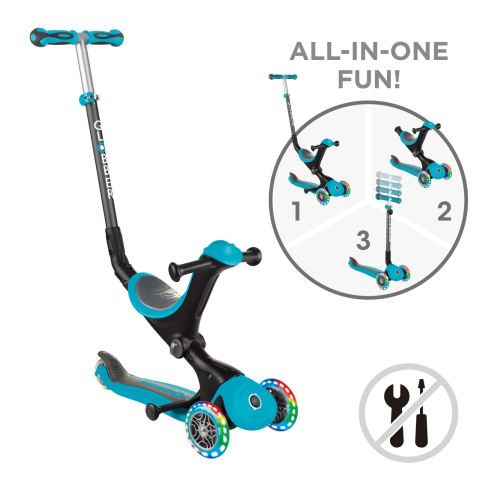 La plimbare - Trotineta Globber GO UP DELUXE 3 in 1 Turqoise