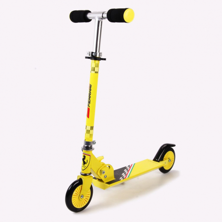 Trotinete - Trotineta pliabila Ferrari pentru copii cu roti 120 mm, galbena