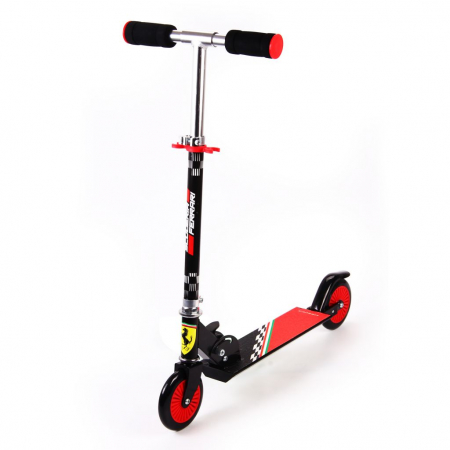Trotinete - Trotineta pliabila Ferrari pentru copii cu roti 120 mm, neagra