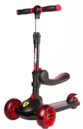 Trotinete - Trotineta pliabila Ferrari Twist neagra cu scaun