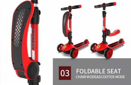 Trotineta pliabila Ferrari Twist rosie cu scaun [7]