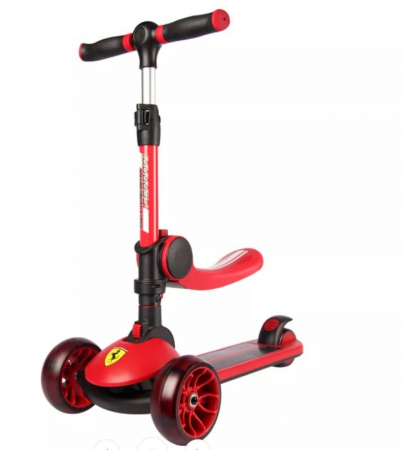 Trotinete - Trotineta pliabila Ferrari Twist rosie cu scaun