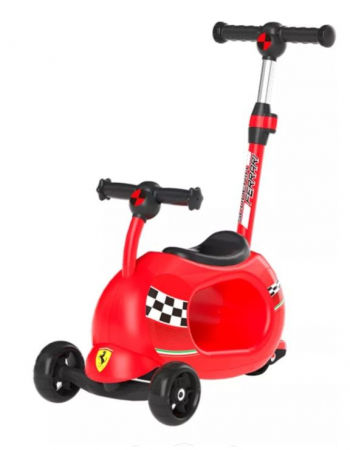 Trotinete - Trotineta pliabila multifonctionala Ferrari 4 in 1 rosie