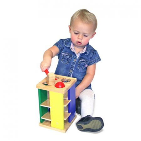 Turnul din lemn cu ciocan si bile Melissa and Doug [2]