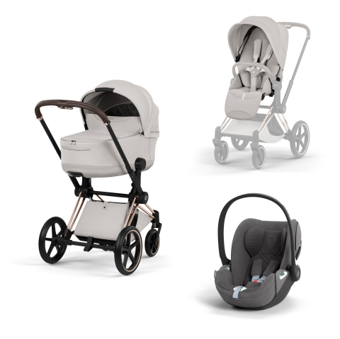 Carucioare copii - Carucior Cybex e-Priam Style City Grey 3 in 1