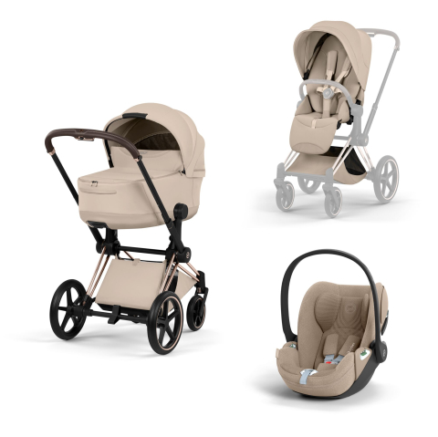 Carucioare copii - Carucior Cybex e-Priam Style Cozy Beige 3 in 1