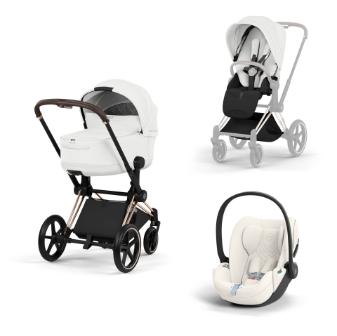 Carucioare copii - Carucior Cybex e-Priam Style Off White 3 in 1